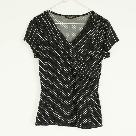 petite polka dot blouse